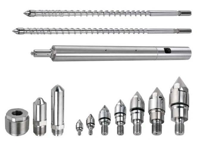 Metal drill and nozzle tool assortment display.
