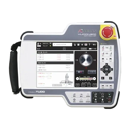 Handheld device with buttons and display screen.